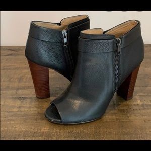 Splendid JoJo Black Leather Peep Toe Bootie
